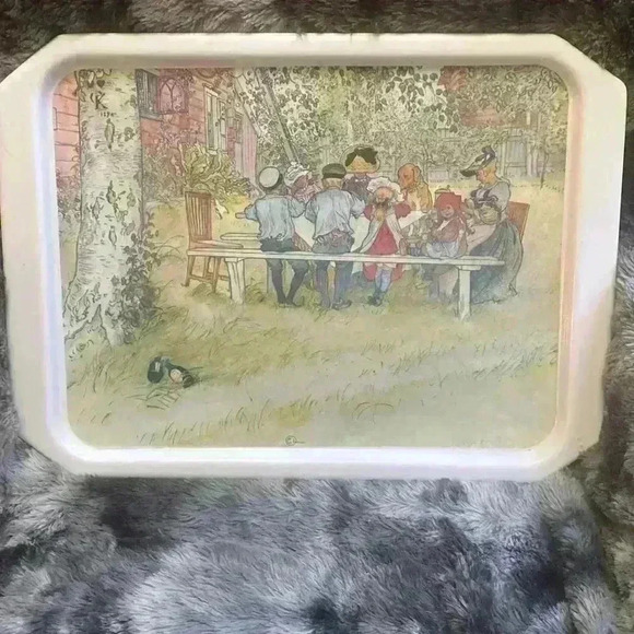 Vintage Carl  Larsson tray Sweden - Breakfast under the Big Birch - Picture 1 of 16
